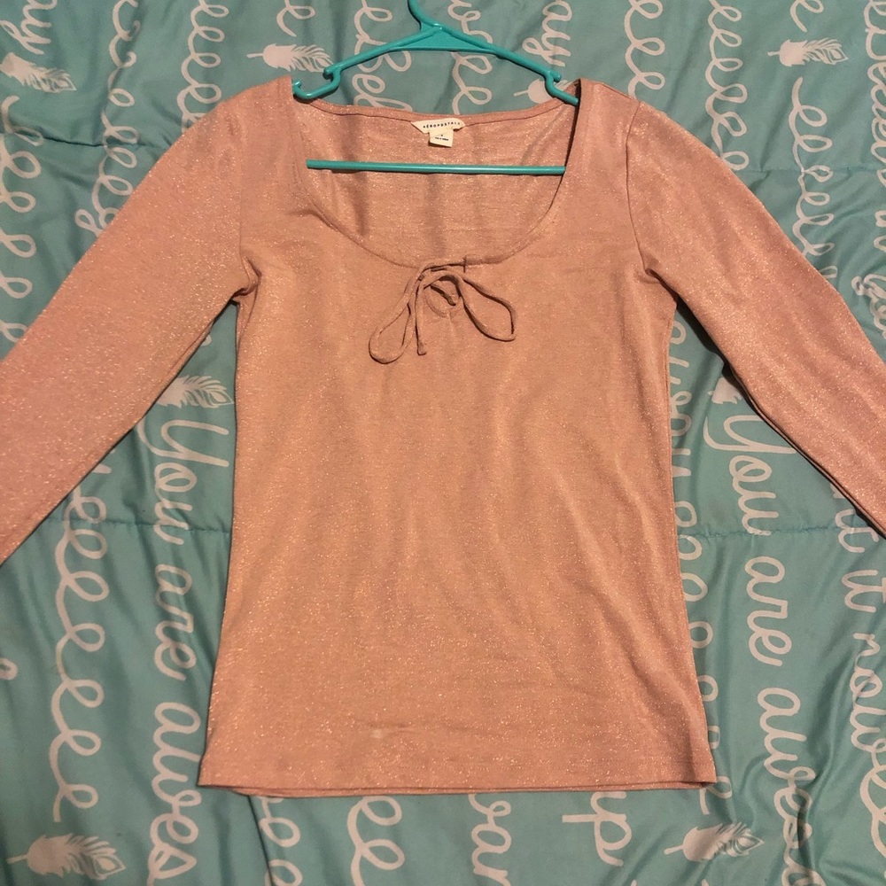 Glittery Pink Tight LongSleeve top